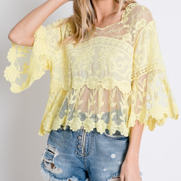 Floral Lace Sheer Top - Picture 5 of 7